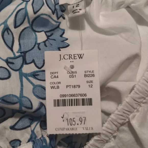 NWT J CREW Square Neck Off Shoulder Midi Dress Size 12